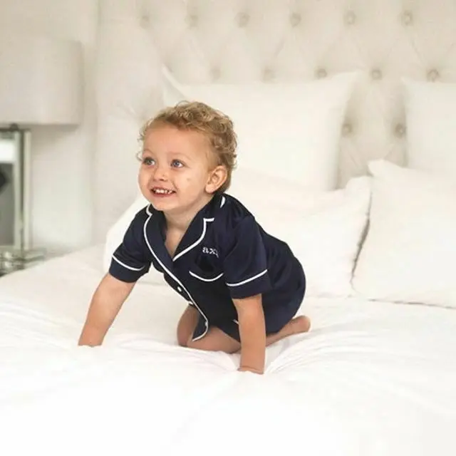 Pudcoco US Stock 1-6T Kids Baby Boys Girls Silk Pajamas Sleepwear Outfit Short Sleeve Solid Shirt + Pants Nightwear Set - Image 4