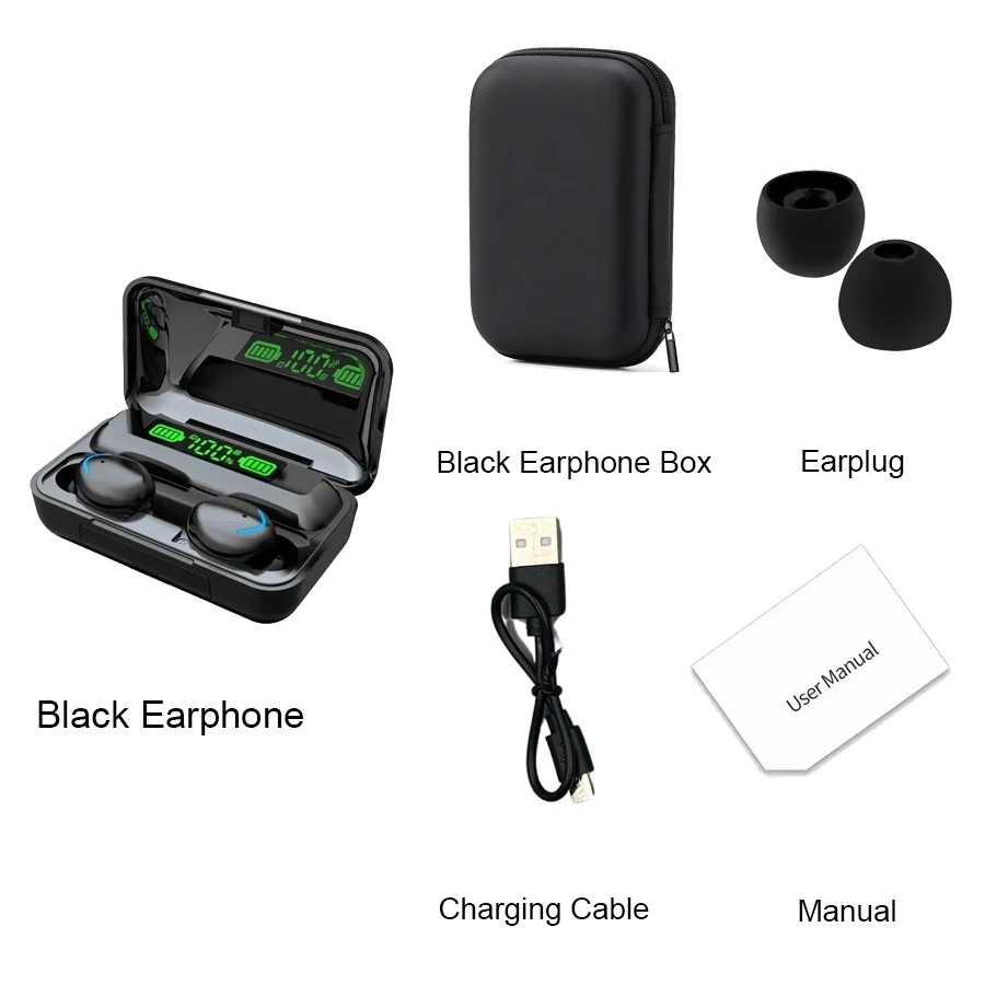 F9 Wireless Bluetooth Headphones Tws Waterproof Earbuds Earphones Digital Display Heaset Large Capacity Charging Case - Image 7