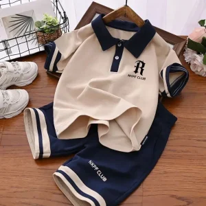 Summer Kids Boys Clothes Sets School Short Sleeve Polo T-Shirt + Short Pants 2PCS Sport Kids Clothing Children Outfits 3-12 Year