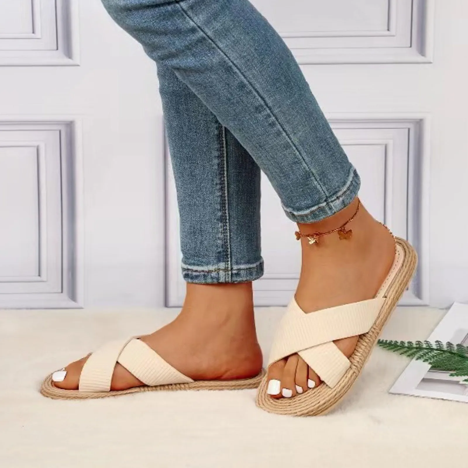 Women Sandals Summer Hollow Out Roman Shoes Summer Sandals Home Indoor Slippers Simple Ladies Slippers Casual Sandalias De Mujer - Image 8