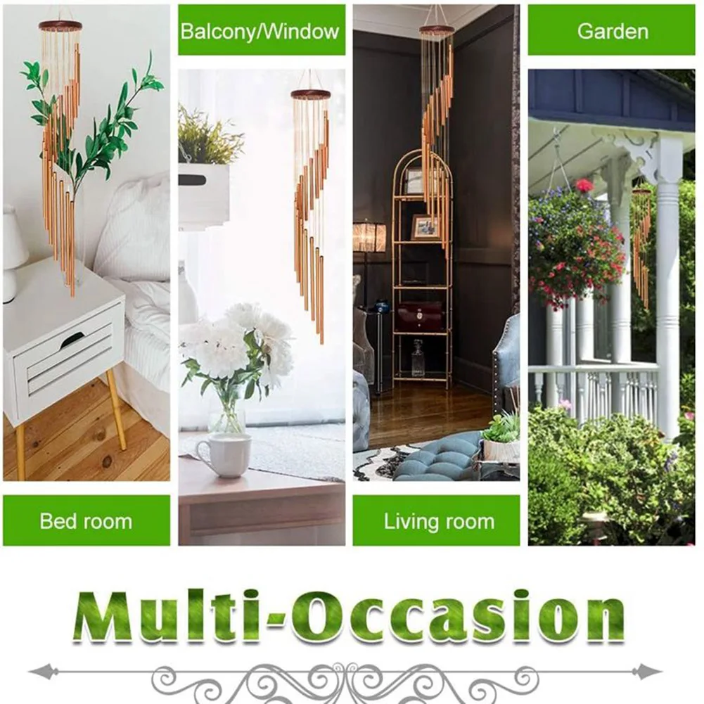 1PC Wind Chimes 12 Tubes Aluminum Metal Pipe Bells Musical Gold/silver Ornaments For Household Garden School DIY Decoraction - Image 5