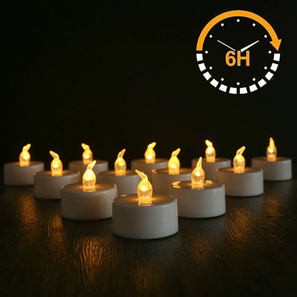 Flameless Flickering LED Tea Lights with Timer 6 Hours On & 18 Hours Off in 24Hours Cycle Automatically LED Votive Candles Light - Image 8