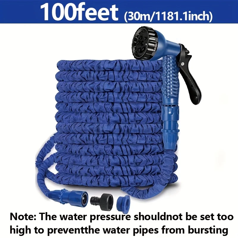 25FT-200FT Expandable Magic Hose Lightweight Design Durable Materials 7 Water Spraying Functions Gun Home Garden Watering Tools