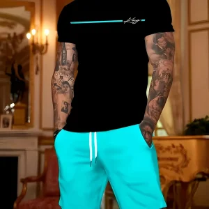 2025 Summer new men's suit Summer fashion casual outdoor street shooting clothing men's simple casual suit short sleeve shorts