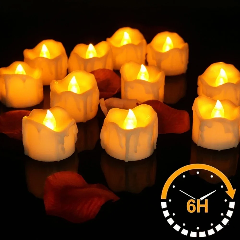 Flameless Flickering LED Tea Lights with Timer 6 Hours On & 18 Hours Off in 24Hours Cycle Automatically LED Votive Candles Light - Image 7