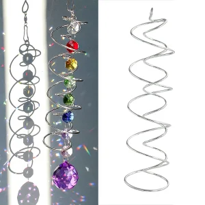 Double Spiral Tail Hanging DIY Wind Spinner Stabilizer Parts Mesmerizing Visual Illusion Sun Catcher Pendant Accessories Decor