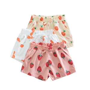 2025 Summer Cotton Shorts For Girls Korean Version Printed 2-8 Years Children Girls Casual Shorts Kids Toddler Baby Girl Clothes
