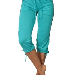 Women's Pocket Mid-rise Drawstring Leggings Cropped Trousers Fashionable Casual Pants New Fashion Casual Pants Summer