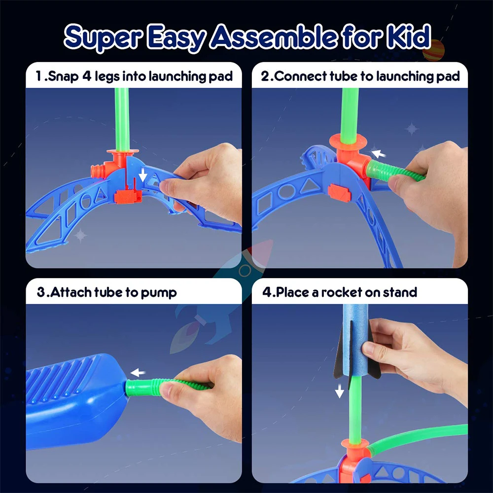 Air Rocket Foot Pump Launcher Outdoor Air Pressing Pedal Soaring Rocket Toy Kids Game suit Jumping Sport Game Kids Toy Gift - Image 2