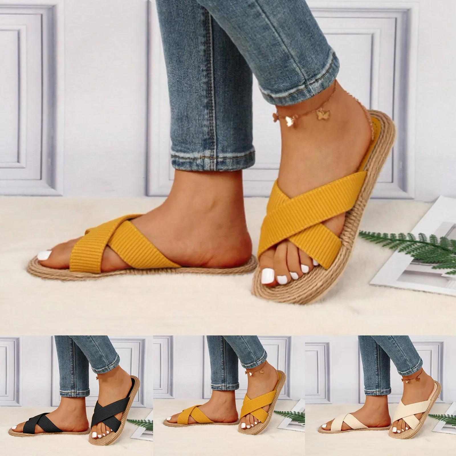 Women Sandals Summer Hollow Out Roman Shoes Summer Sandals Home Indoor Slippers Simple Ladies Slippers Casual Sandalias De Mujer - Image 2