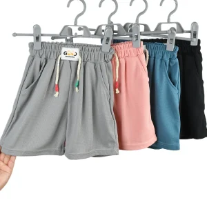 2025 Summer New Boys Girls Shorts Kids Candy Color Beach Shorts Children Elastic Waist Short Pants Sport Clothing Outwear 2-11Y