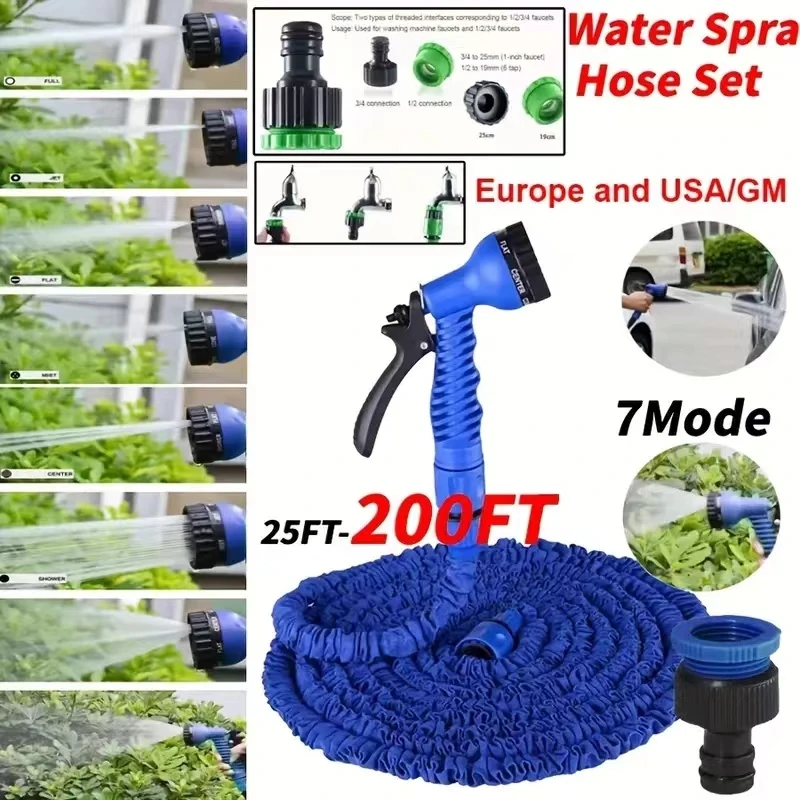 25FT-200FT Expandable Magic Hose Lightweight Design Durable Materials 7 Water Spraying Functions Gun Home Garden Watering Tools - Image 6