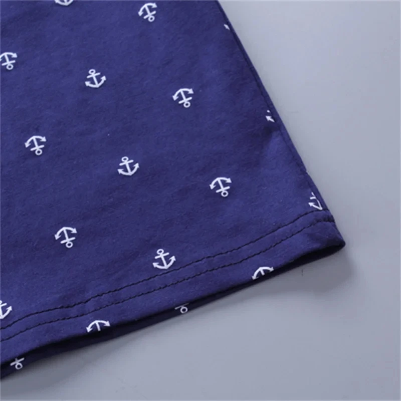 2PCS Baby Set Cute Kids Boys Clothes Summer Random Print Boat Anchor Pattern Short Sleeve Shorts Set For 1-5Years - Image 5