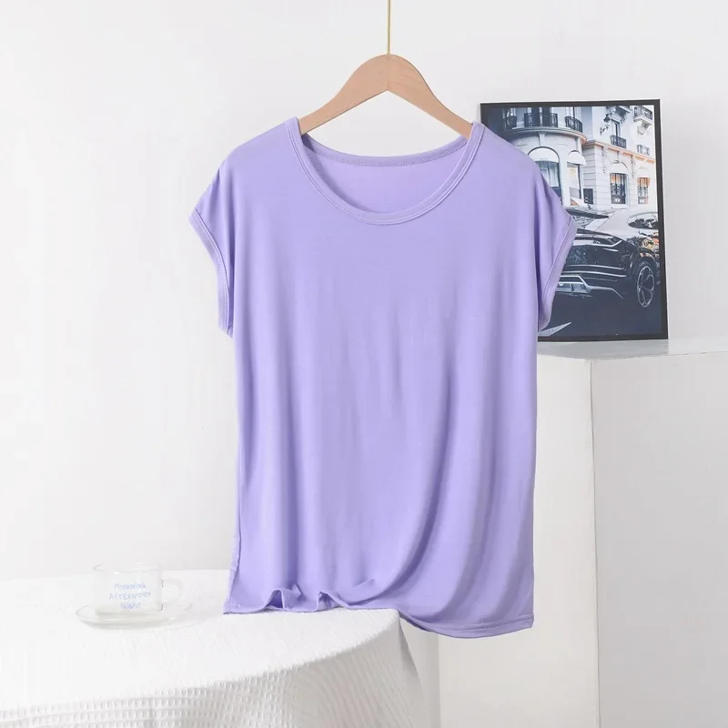 Plus size Summer women's Tshirt O-Neck Modal Loose T-shirt Solid color Simple Tee Tops XL to 8XL Bottoming Tshirts all match - Image 16