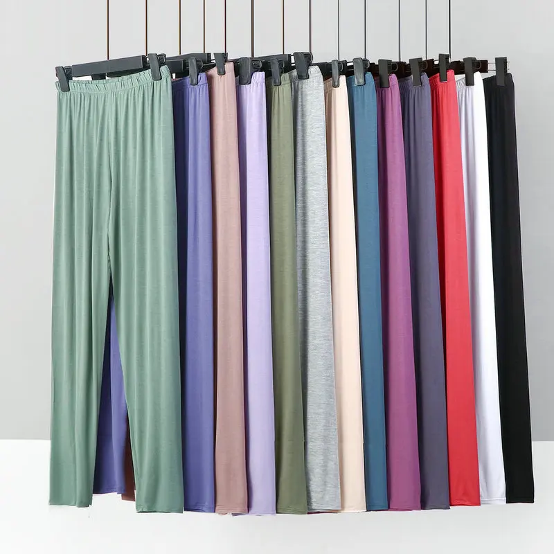 Large size XL to 8XL Modal Thin Leggings Solid color Ankle length legging Women workout slimming base Stretch Pants - Image 2