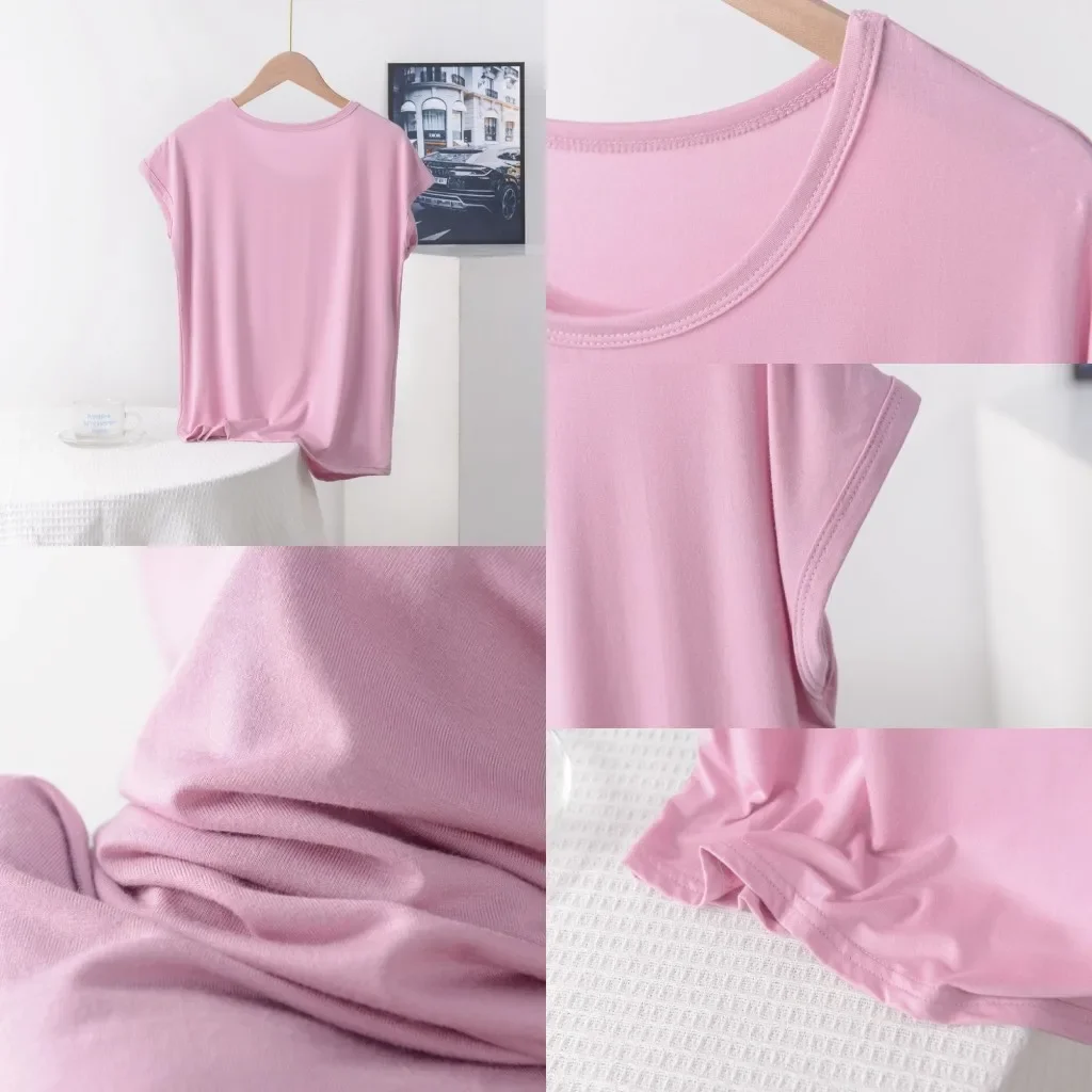 Plus size Summer women's Tshirt O-Neck Modal Loose T-shirt Solid color Simple Tee Tops XL to 8XL Bottoming Tshirts all match - Image 6