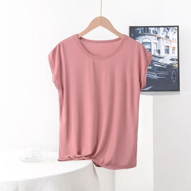 Plus size Summer women's Tshirt O-Neck Modal Loose T-shirt Solid color Simple Tee Tops XL to 8XL Bottoming Tshirts all match - Image 11
