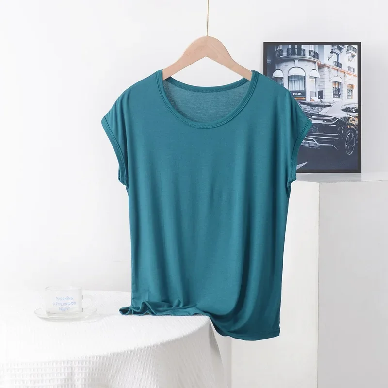 Plus size Summer women's Tshirt O-Neck Modal Loose T-shirt Solid color Simple Tee Tops XL to 8XL Bottoming Tshirts all match - Image 4