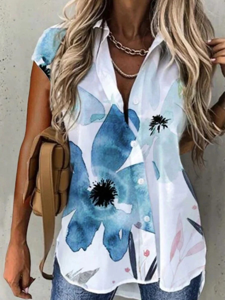 Temperament Summer Women Shirts Casual Large Size Shirts Women Loose Women Tops - Image 3