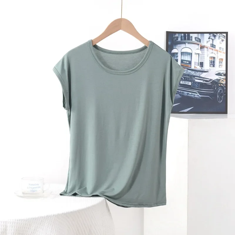 Plus size Summer women's Tshirt O-Neck Modal Loose T-shirt Solid color Simple Tee Tops XL to 8XL Bottoming Tshirts all match - Image 9
