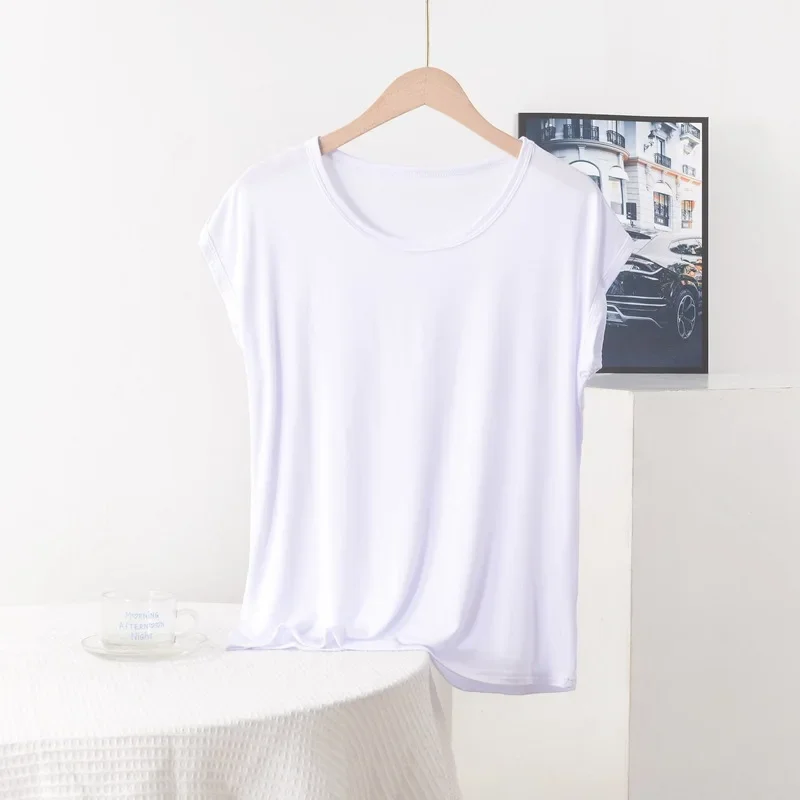Plus size Summer women's Tshirt O-Neck Modal Loose T-shirt Solid color Simple Tee Tops XL to 8XL Bottoming Tshirts all match - Image 18