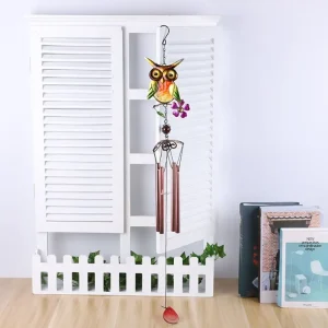 Blessing Metal Owl Wind Chime Painted Vintage Bell Pendant Creative Exquisite Hanging Decoration Tree
